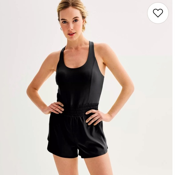 SO | Black Sporty Crossback Running Activewear Athletic Romper, Juniors XL - Picture 1 of 8